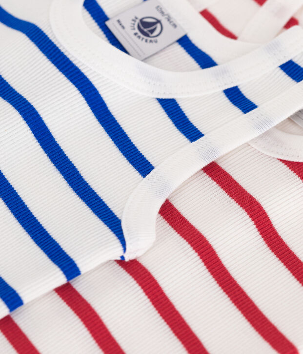 Lot de 2 bodies sans manches en coton &agrave; rayures b&eacute;b&eacute; multicouleur