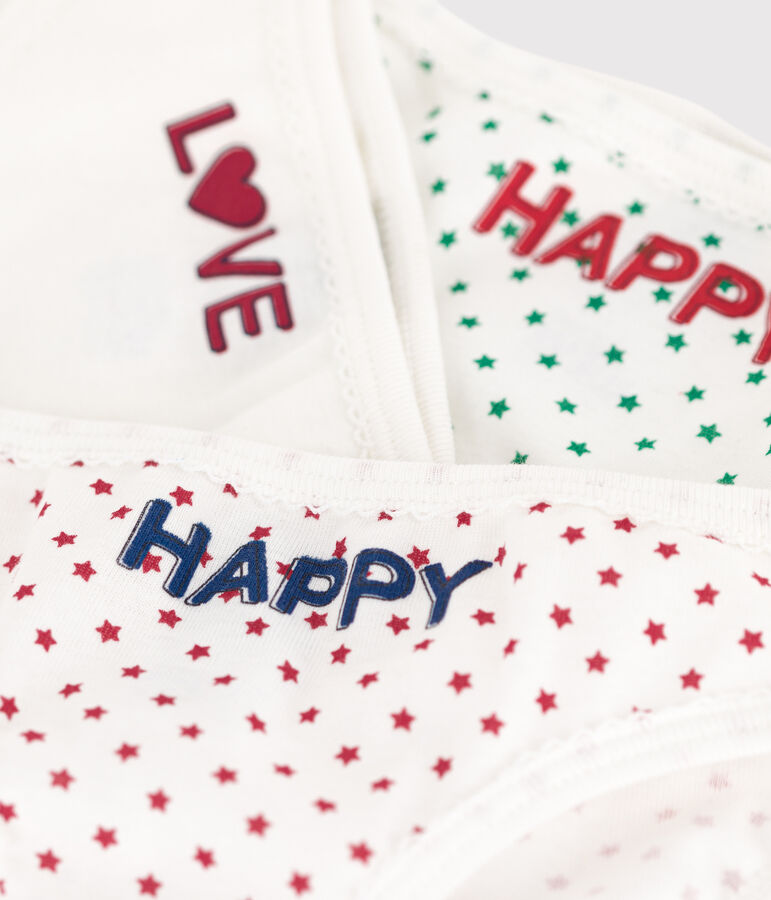 Set van 3 katoenen meisjesslips multicouleur