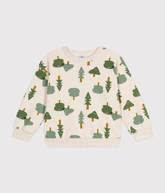 Sweatshirt en molleton enfant garçon beige MONTELIMAR/blanc MULTICO