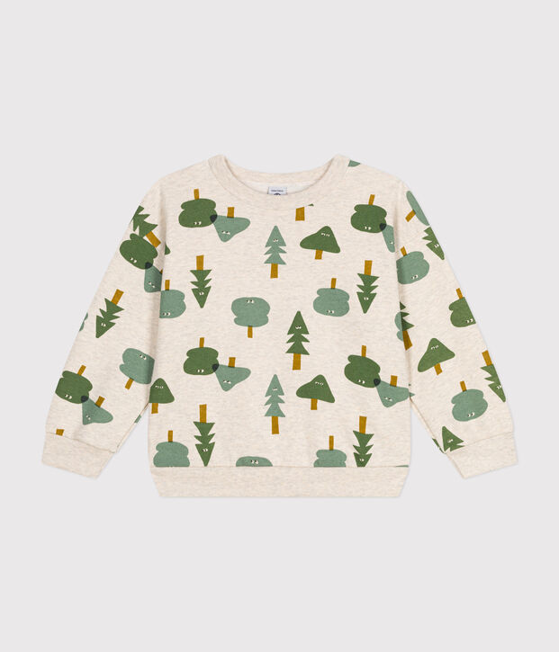 Sweatshirt en molleton enfant gar&ccedil;on beige/multicouleur