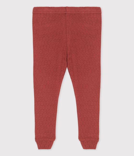 Legging en maille ajourée bébé marron OMBRIE