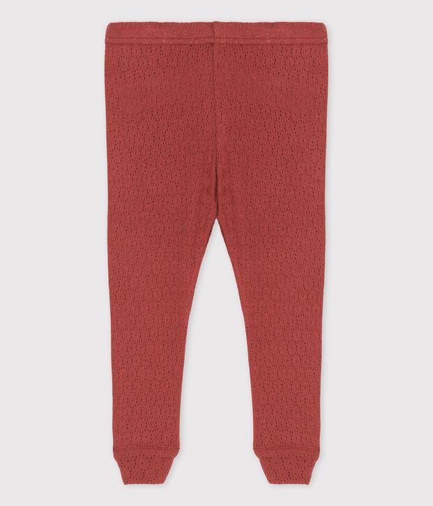 Legging in opengewerkt breisel voor baby's bruin