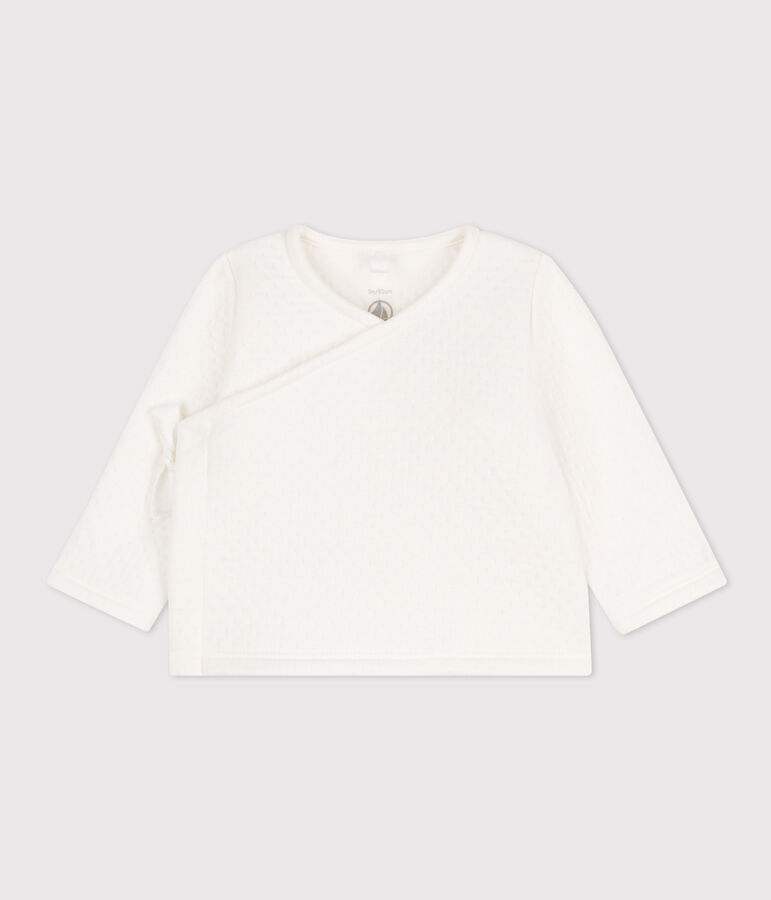 Babytruitje van gewatteerde tubic uit katoen wit