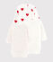 Lot de 3 bodies croisés cœur rouge manches longues bébé en coton biologique variante 1