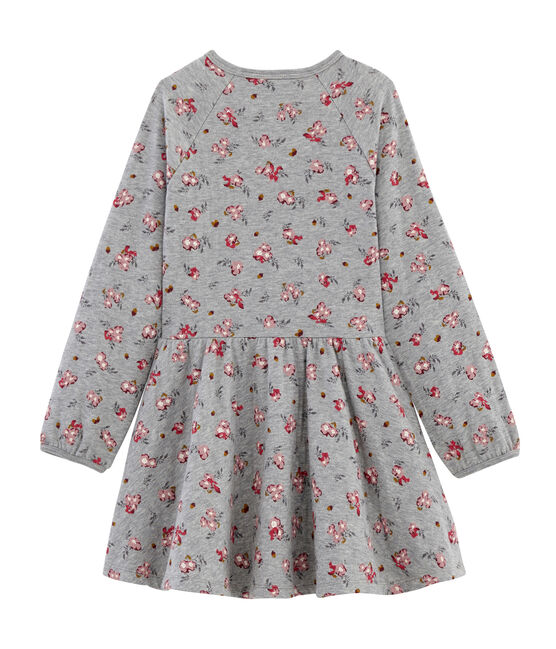 Meisjesjurk met print grijs BELUGA/wit MULTICO