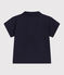 Effen katoenen babypolo met korte mouwen blauw SMOKING