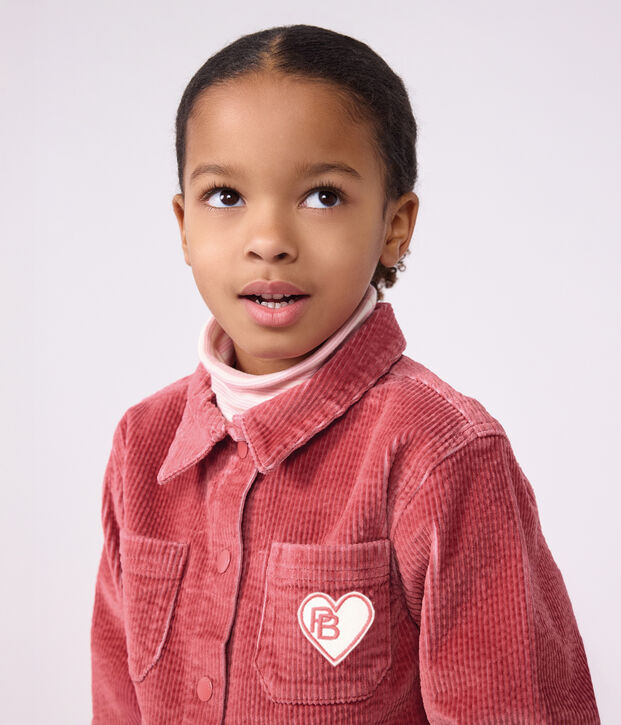 Effen fluwelen kinderhemd roze