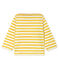 T-shirt lange mouwen met streep babyjongen wit MARSHMALLOW/geel BOUDOR