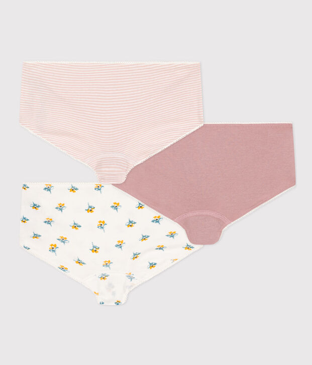 Set van 3 katoenen shorty's met bloemetjes voor meisjes multicouleur