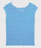 T-shirt en lin rayé Femme bleu MYKONOS/blanc MARSHMALLOW
