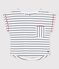 T-shirt manches courtes en coton enfant fille blanc MARSHMALLOW/bleu SMOKING