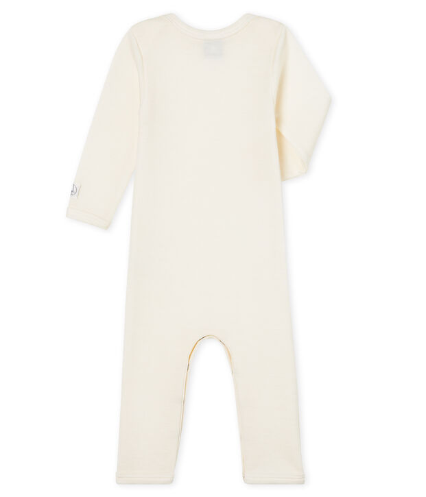 Rompertje lange pijpen van wol en katoen baby beige