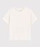 T-shirt en coton/lin uni Femme blanc MARSHMALLOW