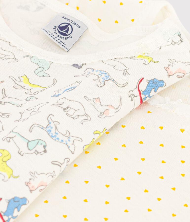 Set met korte meisjespyjama's met dieren in katoen multicouleur