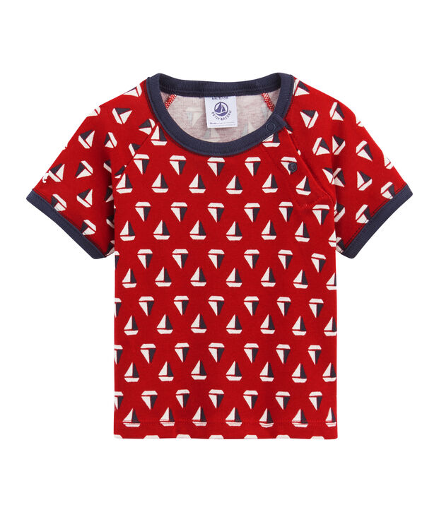 Tee-shirt imprim&eacute; b&eacute;b&eacute; gar&ccedil;on blanc/rouge/multicouleur