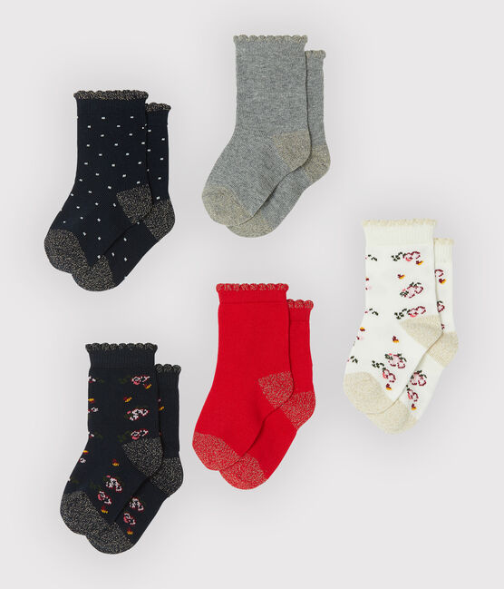 Set van 5 paar sokken voor baby meisje variante 1