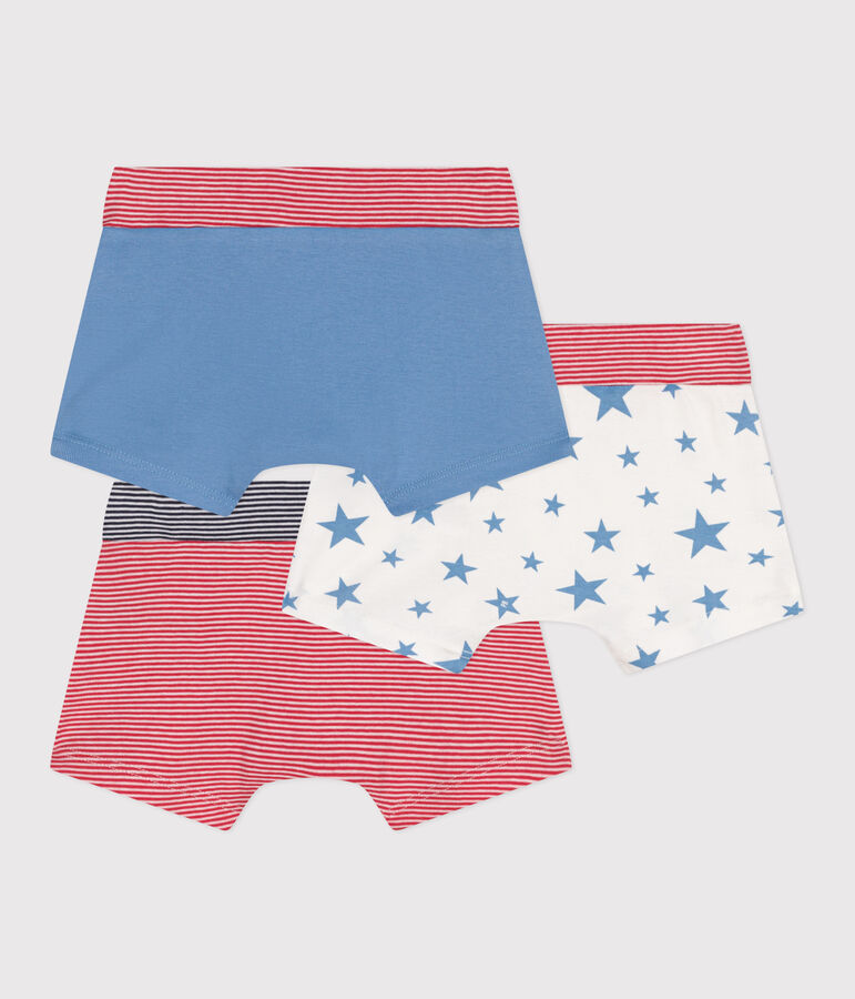 Setje met 3 katoenen boxershorts met omhulde tailleband en sterrenprint multicouleur