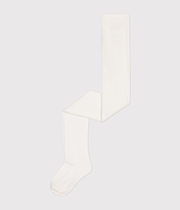 Collants enfant en coton unis blanc