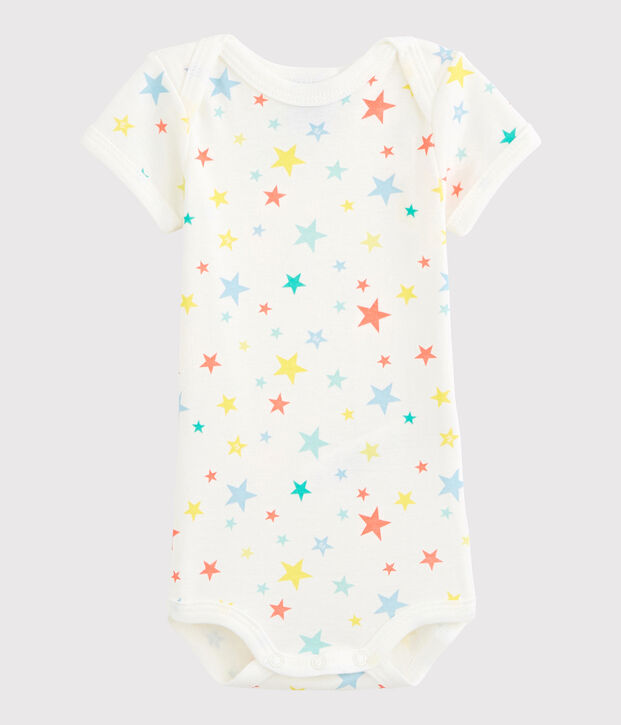 Body manches courtes b&eacute;b&eacute; fille-gar&ccedil;on blanc/multicouleur