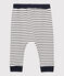 Molton broek voor baby's. wit MARSHMALLOW/blauw SMOKING