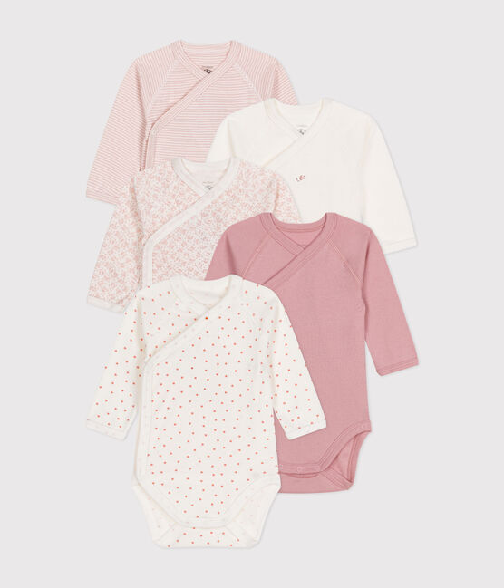 Lot de 5 bodies croisés manches longues en coton bébé variante 2