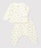 Ensemble 2 pièces imprimé soleil en tubique bio bébé blanc MARSHMALLOW/ ORGE