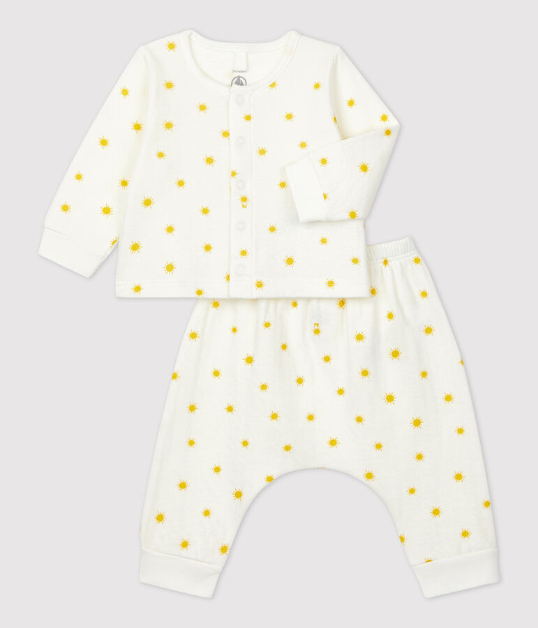 Ensemble uit 2 delen met print met zon van bio tubic voor baby's wit/geel