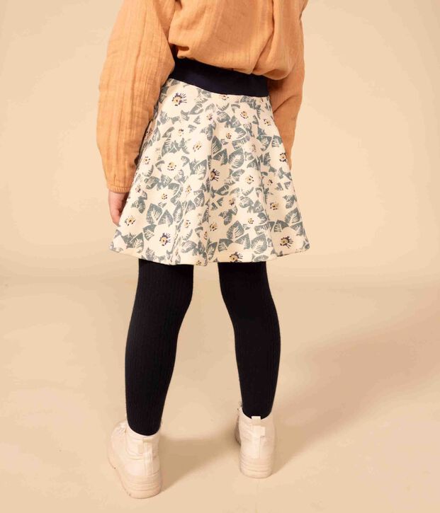 Geborstelde fleece-rok voor meisjes ecru/multicouleur
