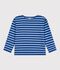 Katoenen gestreept marineshirt voor kinderen blauw/blauw