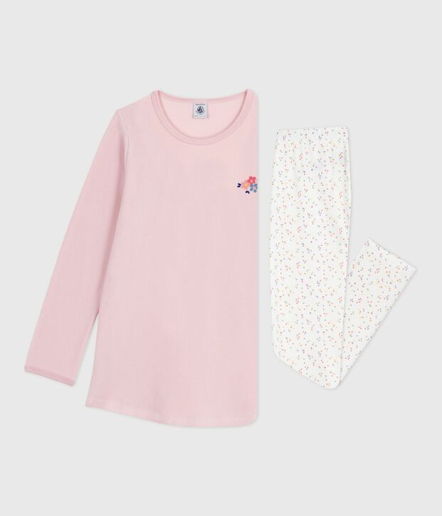 Fluwelen nachthemd en legging voor kinderen roze/multicouleur