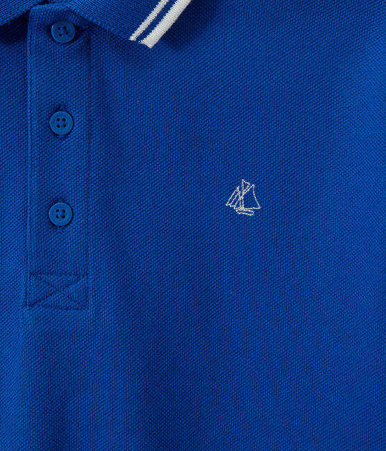 Jongenspolo in piquéjersey blauw PERSE