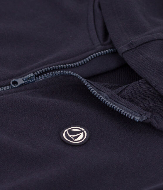 Sweatshirt zippé à capuche enfant garçon bleu SMOKING