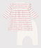 Katoenen leggingjurk van jacquard voor baby's wit MARSHMALLOW/rood TERKUIT
