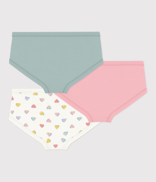 Setje met katoenen onderbroekjes met hoge taille en hartjes voor kinderen multicouleur