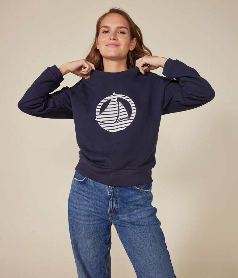 Sweatshirt en molleton femme bleu