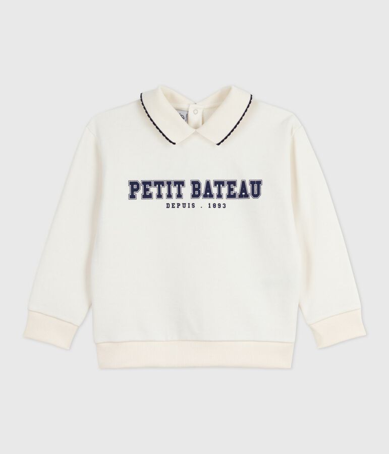 Katoenen sweatshirt met print voor kinderen ecru MILK