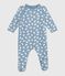 Pyjama bébé en molleton gratté imprimé bleu ADRIATIC/ MILK