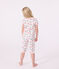 Pyjama capri enfant en coton imprimé fleuri rose FLEUR/blanc MULTICO