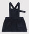 Jurk zonder mouwen van ribfluweel voor baby's blauw SMOKING