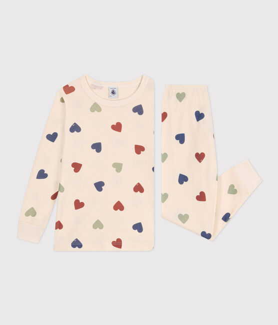Katoenen pyjama met hartmotief voor kinderen wit AVALANCHE/ MULTICO