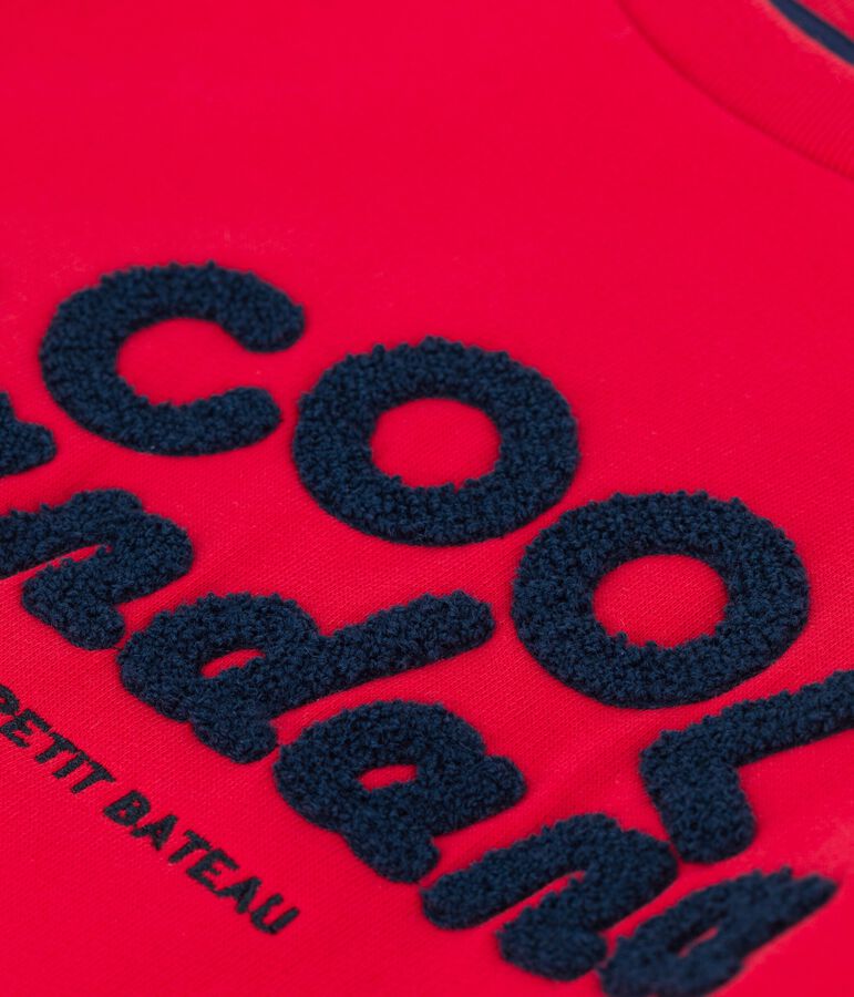 Sweatshirt en molleton enfant gar&ccedil;on rouge PEPS