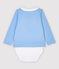 Overhemdbody voor babyjongens met kraag blauw JASMIN