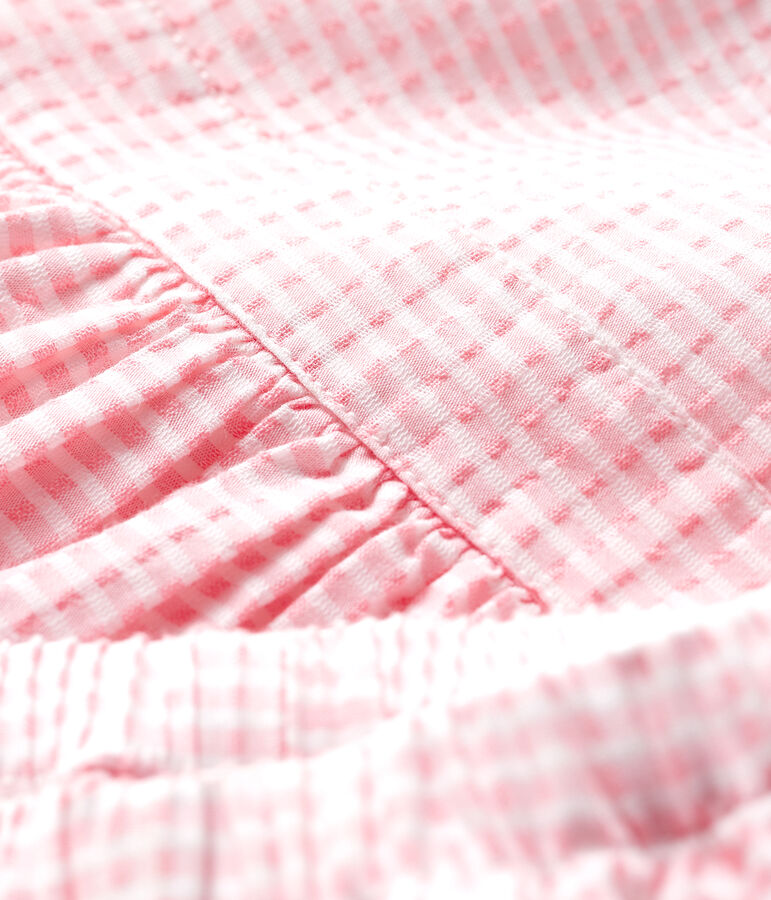 Jurk en bloomer voor babymeisjes. roze/wit