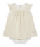 Gestreept bodyjurkje voor babymeisjes wit MARSHMALLOW/geel DORE
