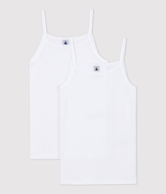 Lot de 2  chemises à bretelles blanches fille variante 1