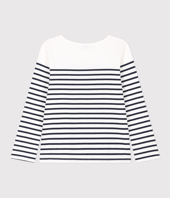 Iconische marinière uit katoen voor dames wit MARSHMALLOW/blauw SMOKING