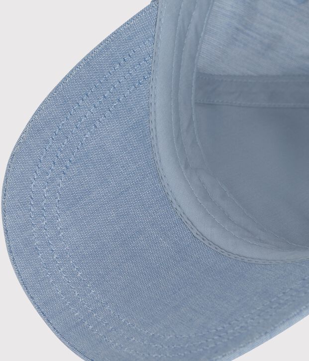 Pet van lichte spijkerstof voor baby's - Petit Bateau blauw