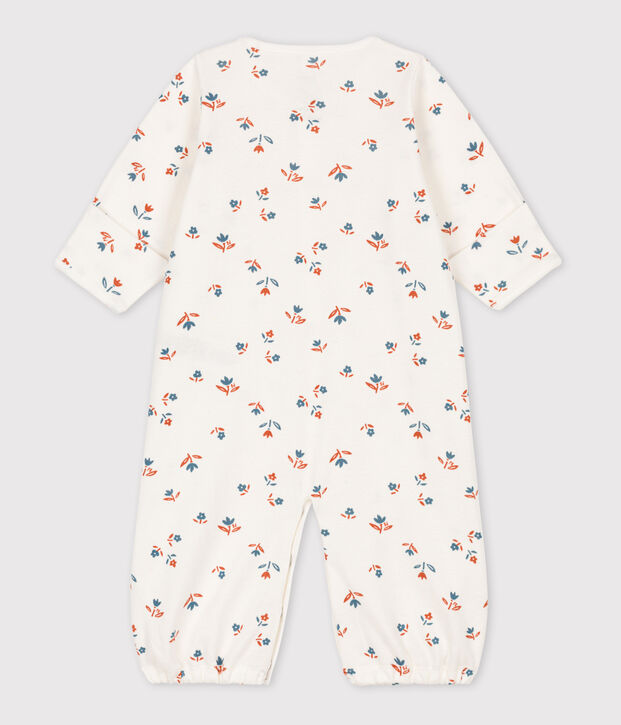 Katoenen combitas met print voor baby's wit/multicouleur