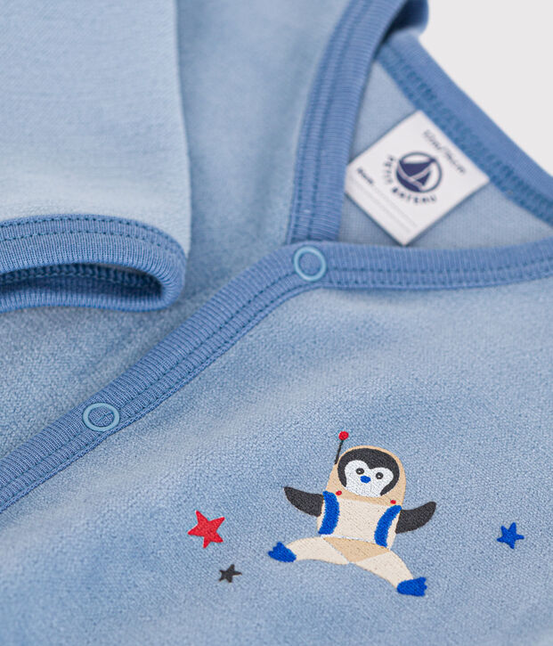 Babypyjama van velours blauw