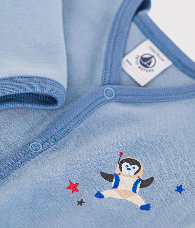 Pyjama en velours b&eacute;b&eacute; bleu